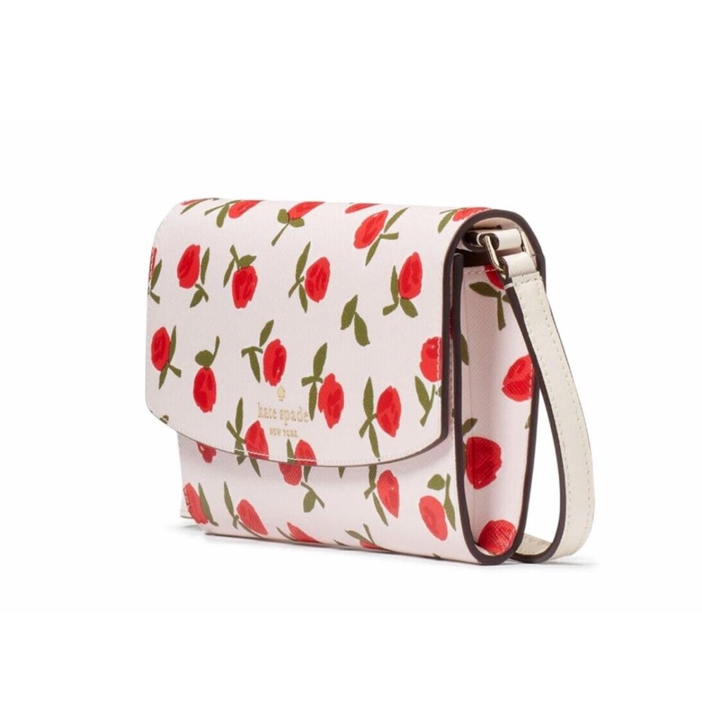 Kate Spade Dana Small Flap Crossbody - festive rosette